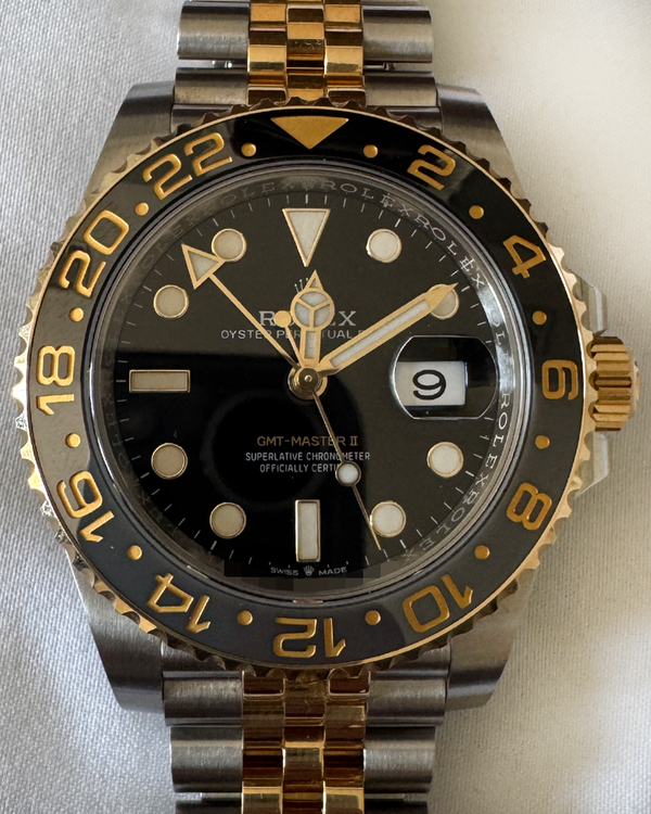 2024 Rolex GMT-Master II "Bumblebee" 40MM Black Dial Two-Tone Jubilee Bracelet (126713GRNR)