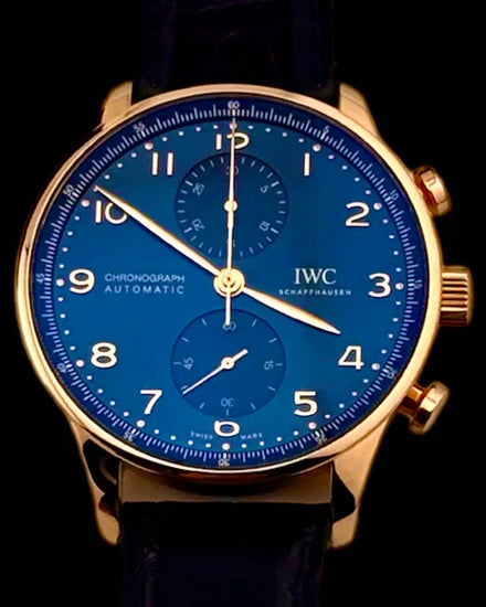 2022 IWC Schaffhausen Portugieser Boutique Edition 41MM Blue Dial Leather Strap (IW371614)