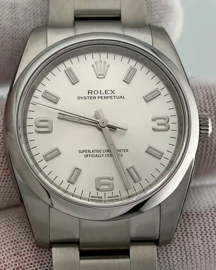 2019 Rolex Oyster Perpetual 34MM Silver Dial Oyster Bracelet (114200)