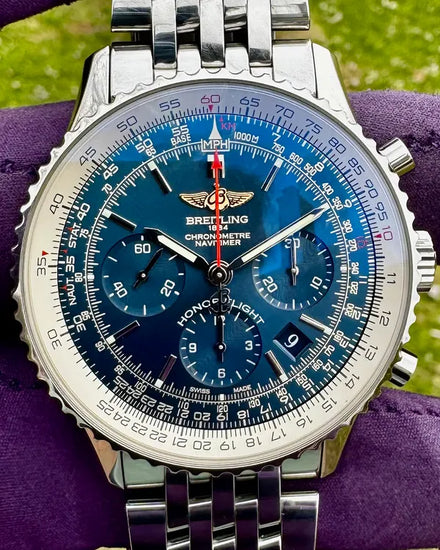 Breitling Navitimer 43MM Blue Dial Steel Bracelet (AB0121)