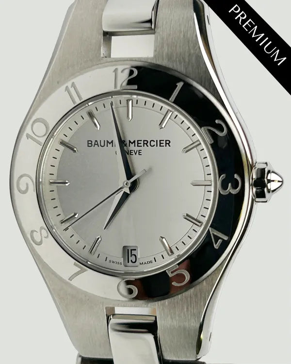 Baume & Mercier Linea 27MM Quartz Silver Dial Leather Strap (M0A10009)
