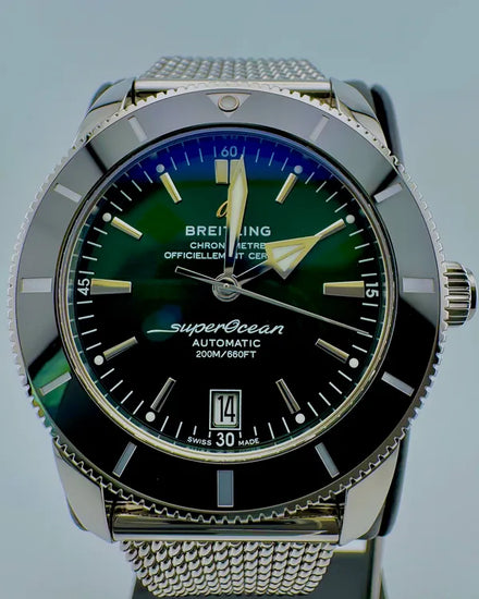 No Reserve - 2025 Breitling Superocean Heritage II B20 42MM Green Dial Steel Bracelet (AB2010)