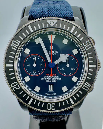 No Reserve - 2025 Tudor Pelagos FXD Chronograph "Alinghi Red Bull Racing" 43MM Blue Dial Textile Strap (25807KN)