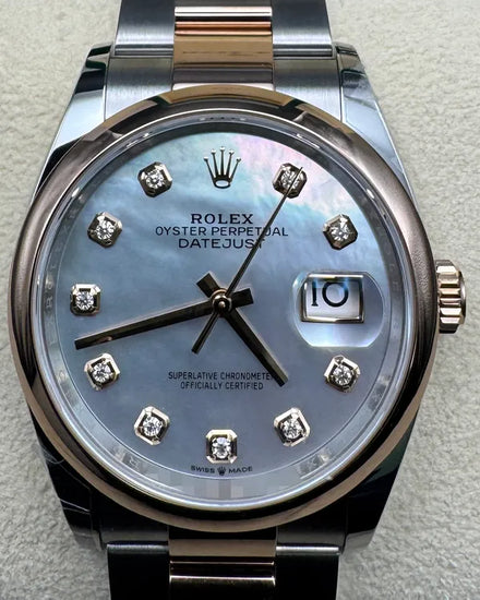 2024 Rolex Datejust 36MM Mother of Pearl Dial Two-Tone Oyster Bracelet (126201)