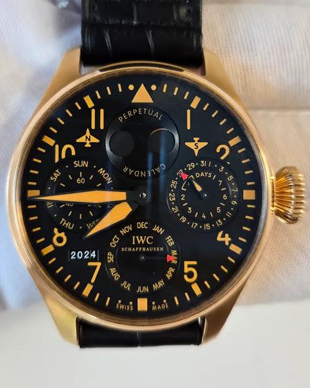 2011 IWC Schaffhausen Pilot Perpetual Calendar L.E. 46.2MM Black Dial Leather Strap (IW502635)