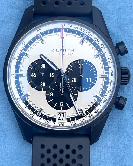 No Reserve - 2020 Zenith El Primero Chronomaster "Oreo" 42MM Silver Dial Rubber Strap (24.2041.400/01.R576)