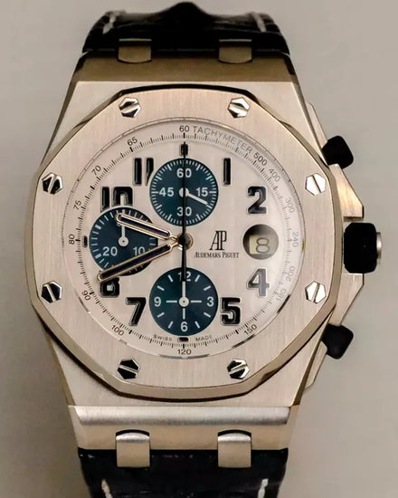 2008 Audemars Piguet Royal Oak Offshore "Navy Panda" 42MM White Dial Leather Bracelet (26020ST.OO.D001IN.01.A)