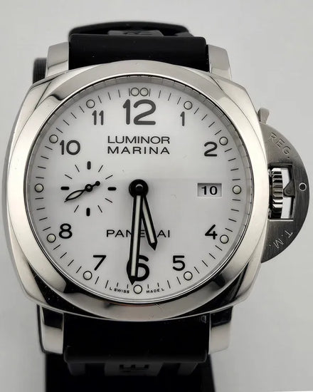 2014 Panerai Luminor Marina 1950 3 Days 44MM White Dial Rubber Strap (PAM00499)