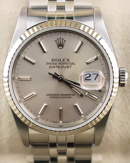 1989 (L Serial) Rolex Datejust 36MM Silver Dial Jubilee Bracelet (16234)