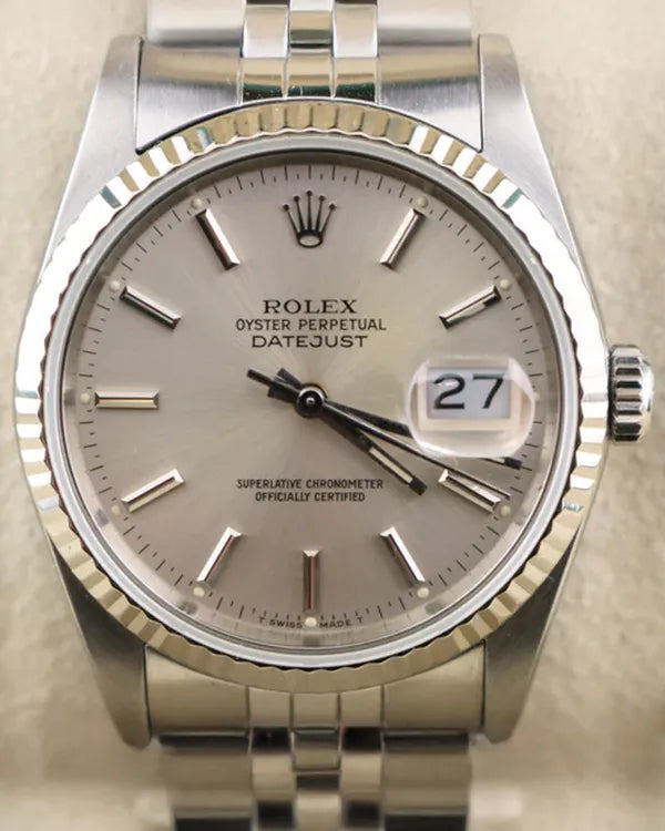 1989 (L Serial) Rolex Datejust 36MM Silver Dial Jubilee Bracelet (16234)