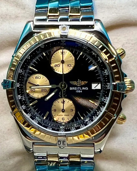 1993 Breitling Chronomat 39MM Black Dial Two-Tone Bracelet (B13050)