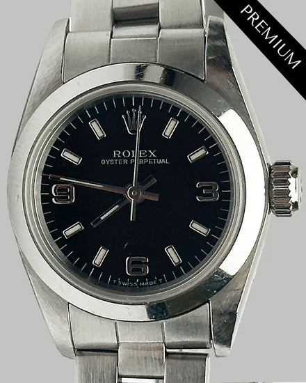 1997 Rolex Oyster Perpetual 24MM Black Dial Oyster Bracelet (67180)