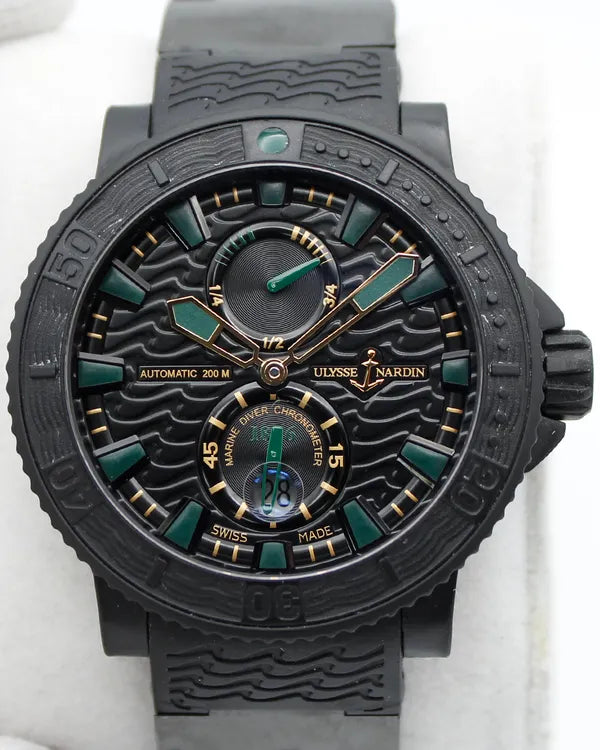 Ulysse Nardin Marine Maxi Diver Black Sea Camo L. E. 45MM Black Dial Rubber Strap (263-92-3C)