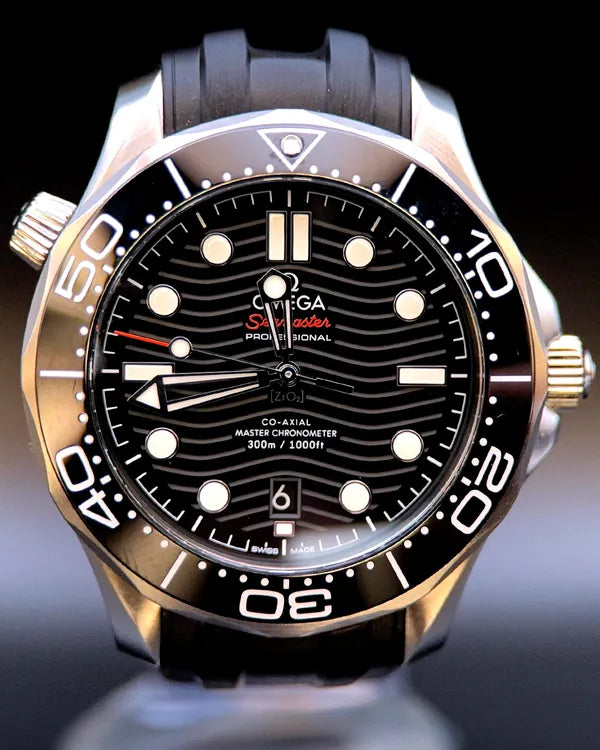 2021 Omega Seamaster Diver 300M 42MM Black Dial Aftermarket Rubber Strap (210.30.42.20.01.001)