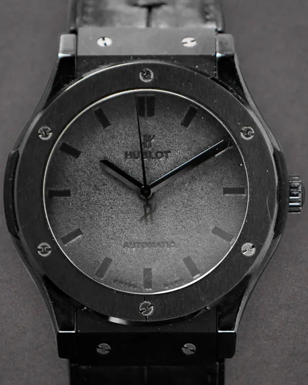 Hublot Classic Fusion "Berluti All Black" 45MM Black Dial Leather Strap (511.CM.0500.VR.BER16)