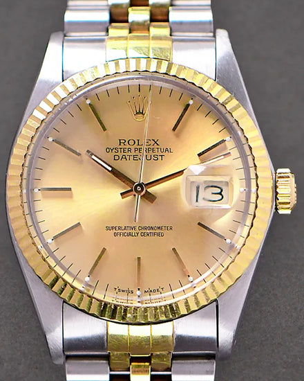 Rolex Datejust 36MM Champagne Dial Two-Tone Jubilee Bracelet (16013)