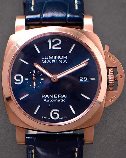 2022 Panerai Luminor Marina 44MM Blue Dial Leather Strap (PAM01112)
