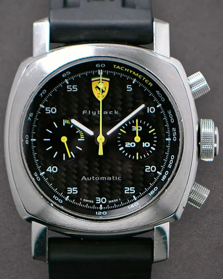 Panerai Ferrari Scuderia Flyback 45MM Black Dial Rubber Strap (FER00014)