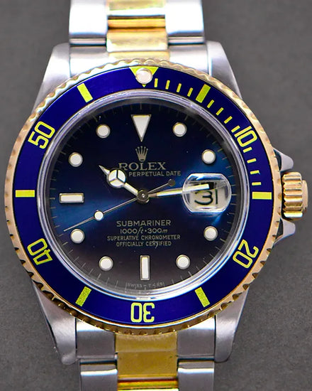 1988 Rolex Submariner "Bluesy" 40MM Blue Dial Two-Tone Oyster Bracelet (16803)