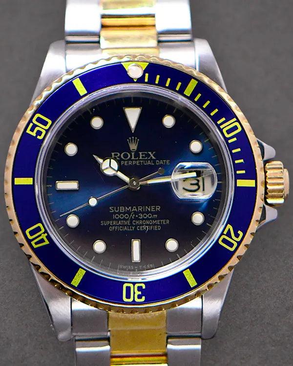 1988 Rolex Submariner "Bluesy" 40MM Blue Dial Two-Tone Oyster Bracelet (16803)