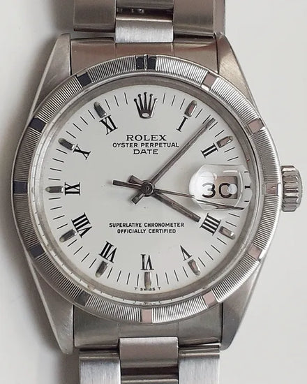 Rolex Oyster Perpetual Date 34MM White Dial Oyster Bracelet (1500)