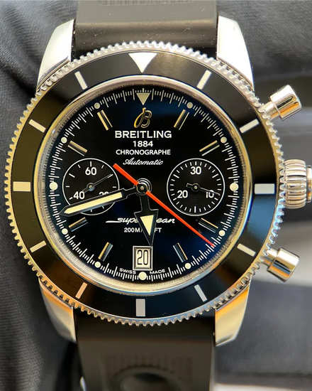 2015 Breitling Superocean Heritage Chronograph 44MM Black Dial Rubber Strap (A2337024/BB81)