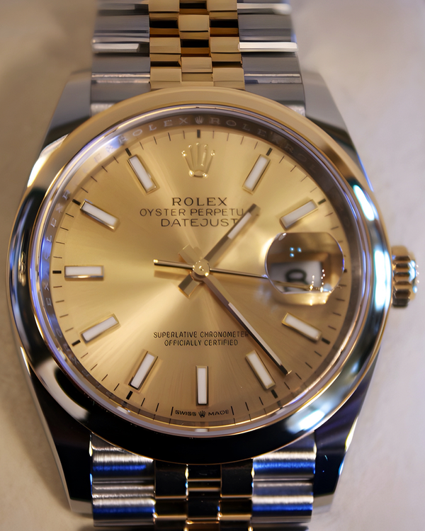 2025 Rolex Datejust 36MM Champagne Dial Two-Tone Jubilee Bracelet (126203)