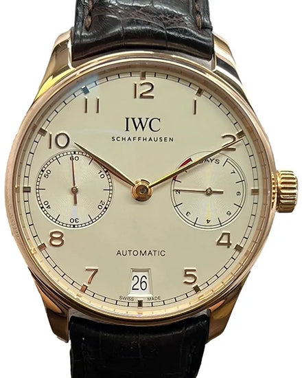 2016 IWC Schaffhausen Portugieser 42.3MM Silver Dial Leather Strap (IW500701)