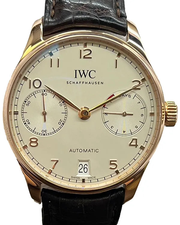 2016 IWC Schaffhausen Portugieser 42.3MM Silver Dial Leather Strap (IW500701)