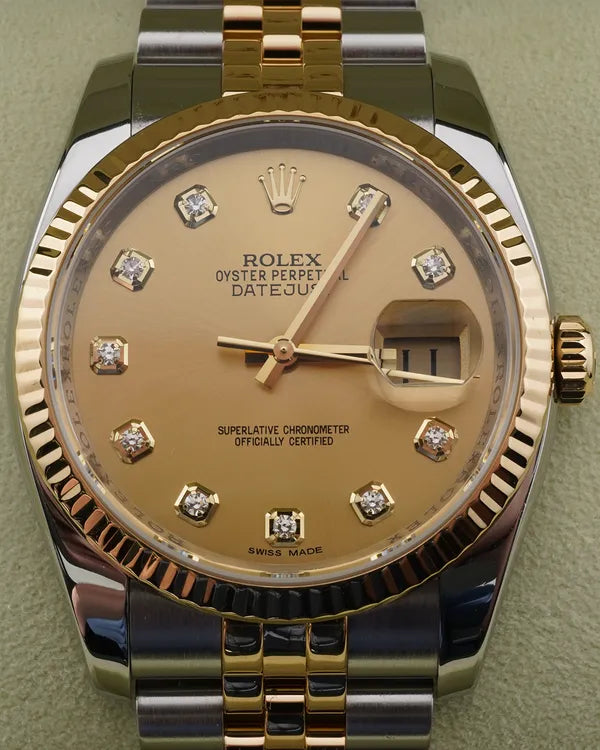 2012 Rolex Datejust 36MM Champagne Dial Two-Tone Jubilee Bracelet (116233)