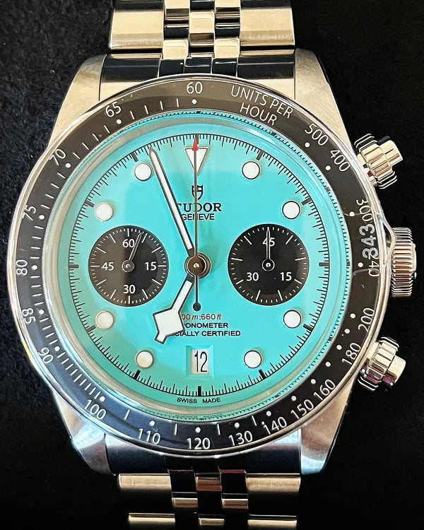 2025 Tudor Black Bay Chrono 41MM "Flamingo" Turquoise Dial Steel Bracelet (79360N)