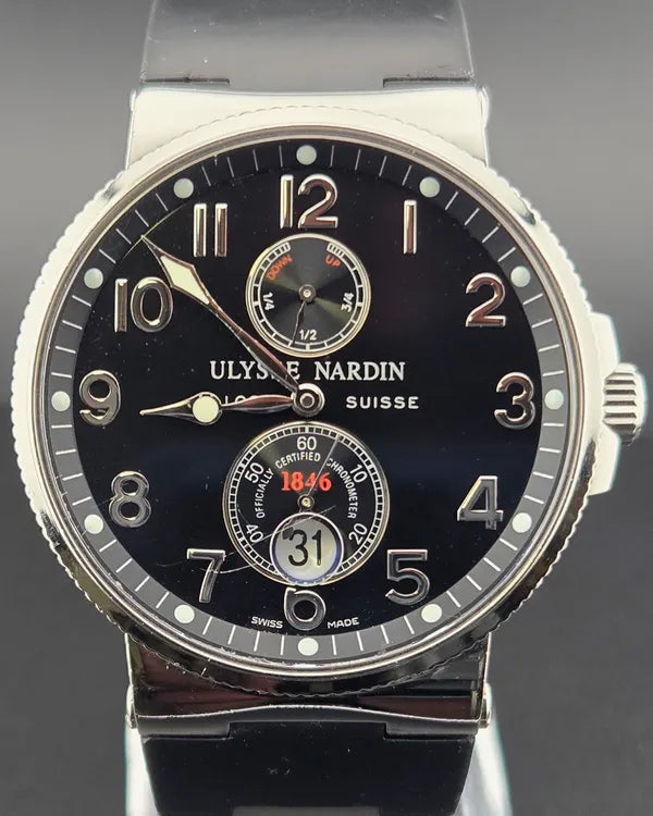 Ulysse Nardin Marine Chronometer 41MM Black Dial Rubber Strap (263-66)