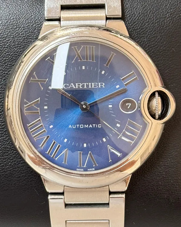 2021 Cartier Ballon Bleu 40MM Blue Dial Steel Bracelet (WSBB0061)