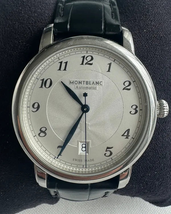 Montblanc Star Legacy 39MM Silver Dial Leather Strap (116522)