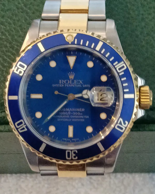 2001 Rolex Submariner Date "Bluesy" 40MM Blue Dial Two-Tone Oyster Bracelet (16613)