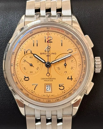 Breitling Premier B01 Chronograph 42MM Salmon Dial Steel Bracelet (AB0145331K1A1)