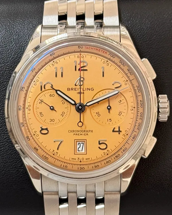 Breitling Premier B01 Chronograph 42MM Salmon Dial Steel Bracelet (AB0145331K1A1)