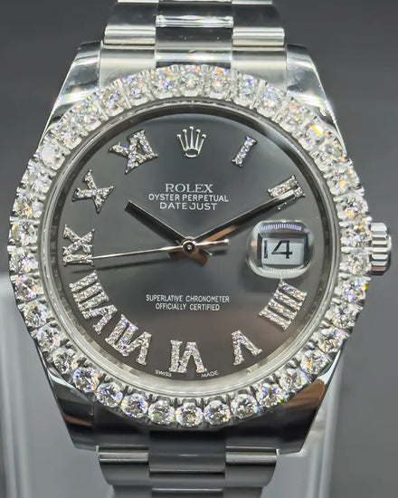 2018 Rolex Datejust 41MM Aftermarket Slate Dial Oyster Bracelet (126300)