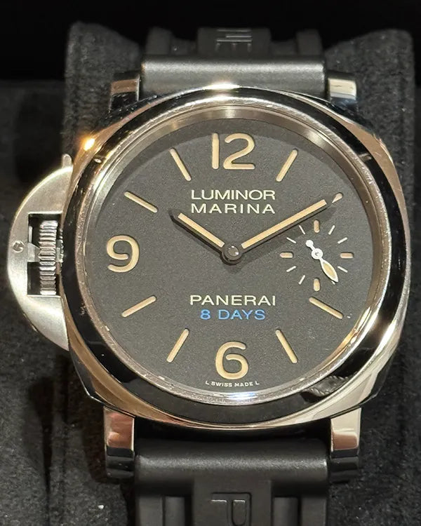 2019 Panerai Luminor Marina 8 Days 44MM Black Dial Rubber Strap (PAM00796)