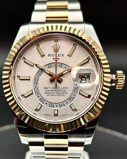 2018 Rolex Sky-Dweller 42MM White Dial Two-Tone Oyster Bracelet (326933)