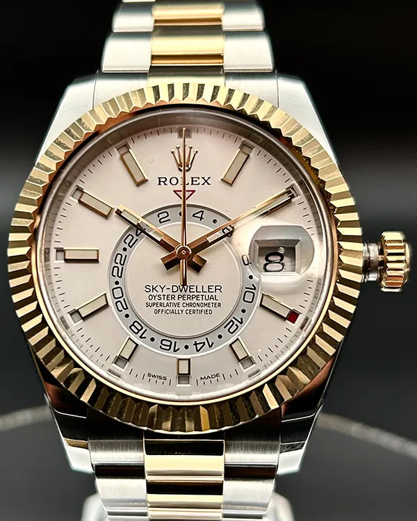 2018 Rolex Sky-Dweller 42MM White Dial Two-Tone Oyster Bracelet (326933)