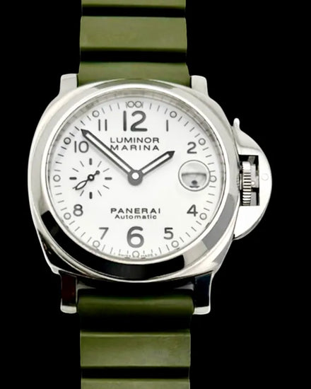 No Reserve - 2007 Panerai Luminor Marina 40MM White Dial Rubber Strap (PAM00051)