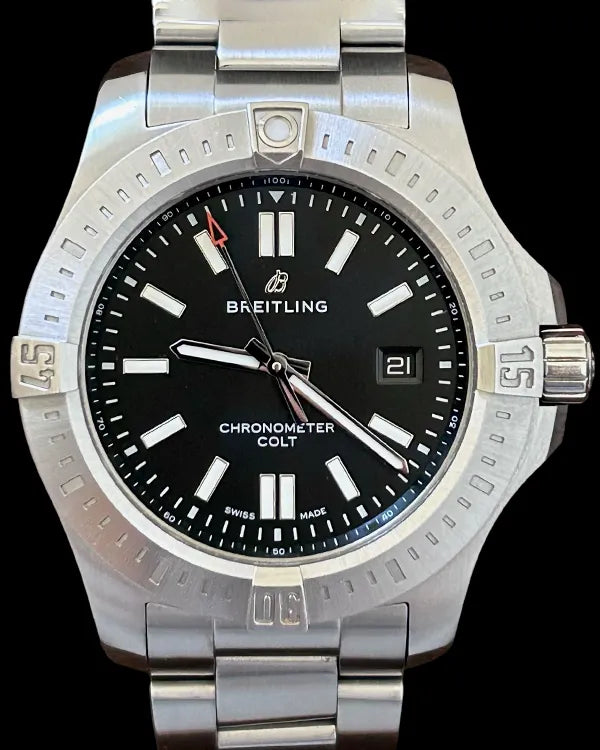 No Reserve - 2020 Breitling Colt 44MM Black Dial Steel Bracelet (A17388101B1A1)