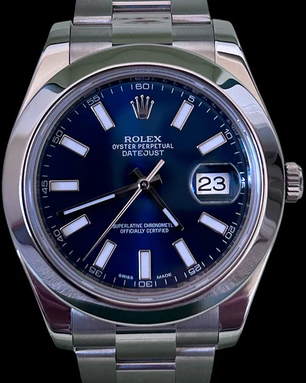 No Reserve - 2013 Rolex Datejust II 41MM Blue Dial Oyster Bracelet (116300)