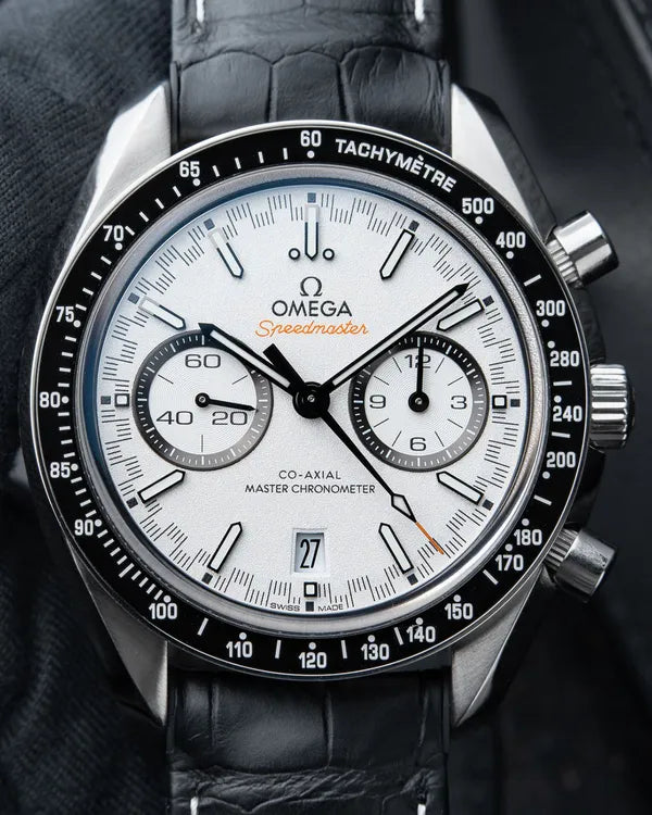 2023 Omega Speedmaster Racing 44.25MM White Dial Leather Strap (329.33.44.51.04.001)