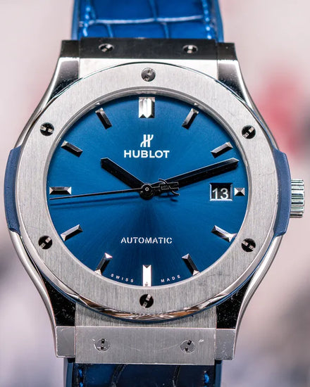 Hublot Classic Fusion 45MM Blue Dial Leather Strap (511.NX.7170.LR)