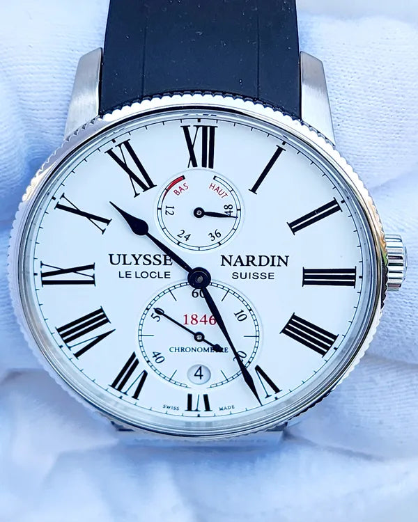 2022 Ulysse Nardin Marine Torpilleur 42MM White Dial Rubber Strap (1183-310/40)