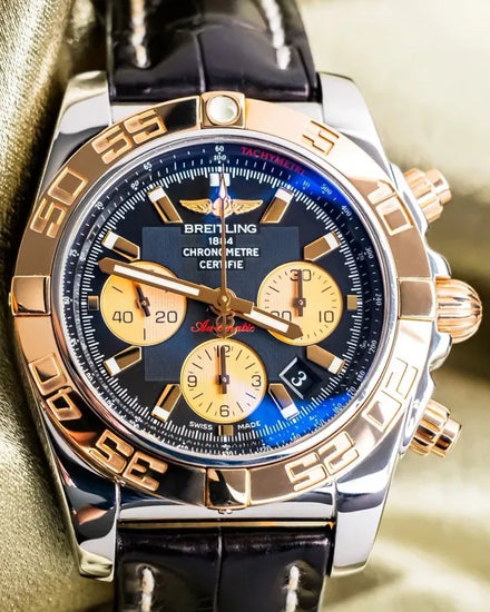 Breitling Chronomat 44MM Black Dial Leather Strap (CB0110121B1P2)