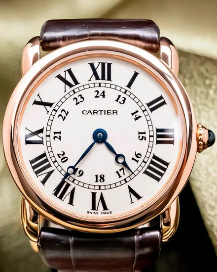 Rare Cartier Ronde de Cartier 29MM Quartz Silver Dial Leather Strap (W6800151)