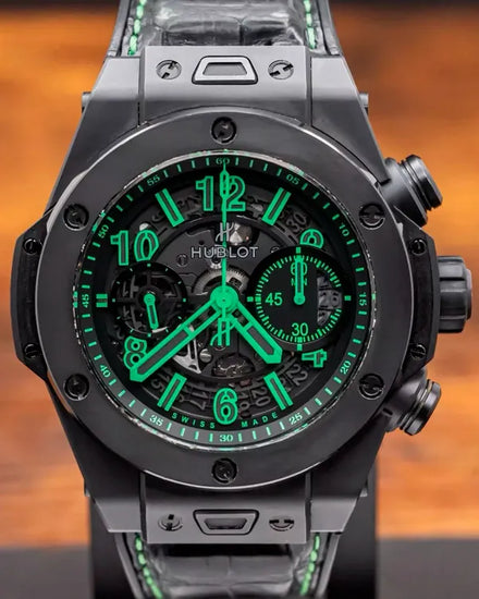 Hublot Big Bang Unico "Alligator Chronograph" L.E. 45MM Skeleton Dial Leather Strap (411.CI.1190.LR.ABG14)